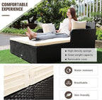 RELAX4LIFE Rattan Patio Outdoor Daybed, Wicker 2-Person Sunbed Loveseat - Image 7