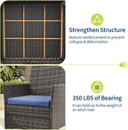 GAOMON 3-Piece Patio Furniture Set, Modern PE Rattan Conversation Set - Image 8