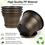 Plant Planters Pots Set of 6 Pack 6 Inch, Plastic Flower Pot - Image 4