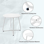 Outdoor Table Small Patio Side Table Waterproof Round Metal Side Table Weather - Image 4