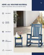 KINGYES Oversized Patio Rocking Chair Set of 2, High Density Polyethylene - Image 5