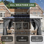 Aoxun 12'x16' Hardtop Gazebo, Aluminum Frame Permanent Pavilion - Image 7