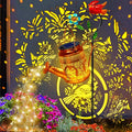Solar Lights Outdoor Garden Decor, Cardinals Hanging Waterproof Watering Can by YJFWAL
