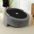 Antetek Oversized Round Chaise Longue Chair Indoor, Modern 55-inch Upholstered - Image 9