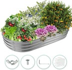 6X3X1 FT Oval Galvanized Metal Garden Raised Bed/Plant Box - Image 8