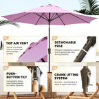 Ayge 9FT Large Outdoor Patio Umbrella Market Table Umbrella-UV Resistant - Image 2