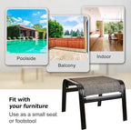 Patio Outdoor Ottoman Footstools Assembled Aluminum Footrest Side Table Small - Image 6