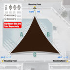 Amgo Custom Size 5' x 5' x 5' Brown Triangle Sun Shade Sail UPF50+ AGTAPRT12 - Image 8