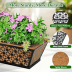 SPECILITE 24" Window Boxes Planters, Heavy Duty Metal Railing Planter Boxes - Image 3