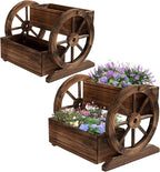 2PCS Wooden Wagon Planter Box, Garden Planter by OIPRTGFJ