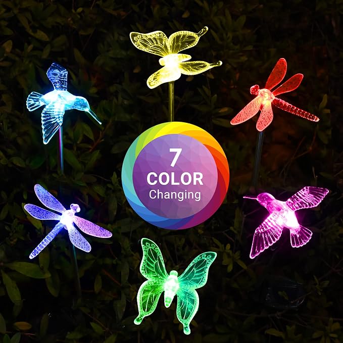 SOLPEX Solar Garden Lights, 3 Pack Solar Butterfly Lights Yard Decorations - Image 2
