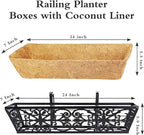 2 Pack 24 Inch Window Boxes Planters Railing Planter Box - Image 5