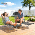 Outsunny 2 Piece Folding Chaise Lounge Chairs, Pool Sun Tanning Chairs - Image 2