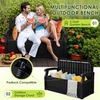 Greesum 80 Gallon Outdoor Storage Bench, Resin Patio Furniture - Image 4