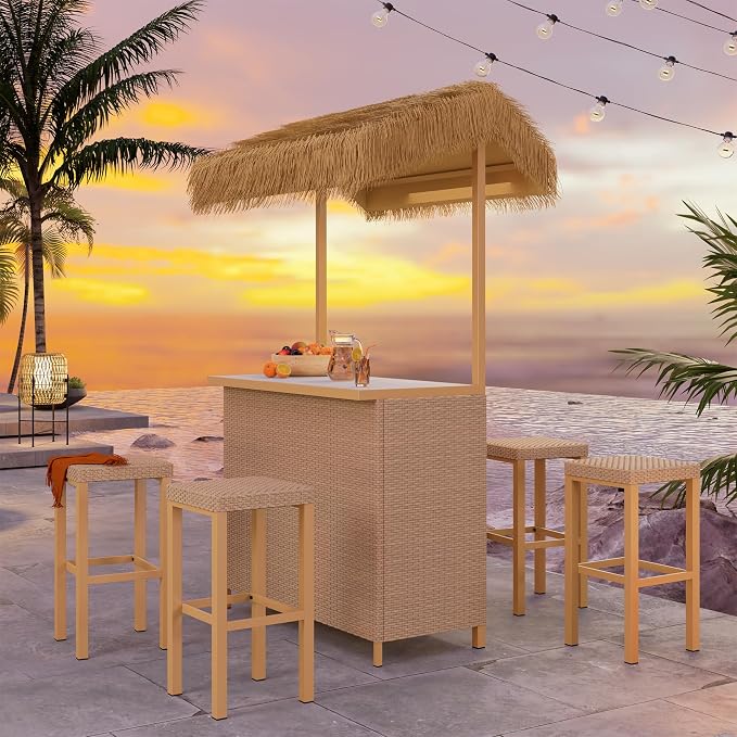 Grand patio Outdoor Tiki Bar Set by GrandPatio