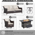 Joyside Wicker Patio Furniture Sets, 6 Pieces Upgraded Large Size Outdoor - Image 2
