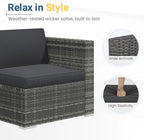 Wisteria Lane Outdoor Patio Furniture Set, All Weather Wicker Rattan Sectional - Image 5