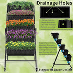 Homdox 2 Pack Vertical Garden Bed, 5 Tiers Raised Garden Planter, 25.6 * 26 * - Image 3