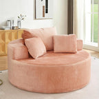Antetek Oversized Round Chaise Longue Chair Indoor, Modern 55-inch Upholstered - Image 6