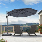 PURPLE LEAF 10 Feet Patio Umbrella Outdoor Cantilever Round Umbrella Aluminum - Image 2