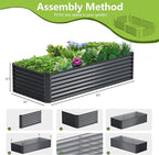 8x2x2FT Galvanized Raised Garden Bed, Galvanized Planter Boxes Outdoor - Image 4