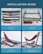 Double Hammock with Heavy-Duty Steel Stand, Easy Assembly, 600lbs Weight - Image 5