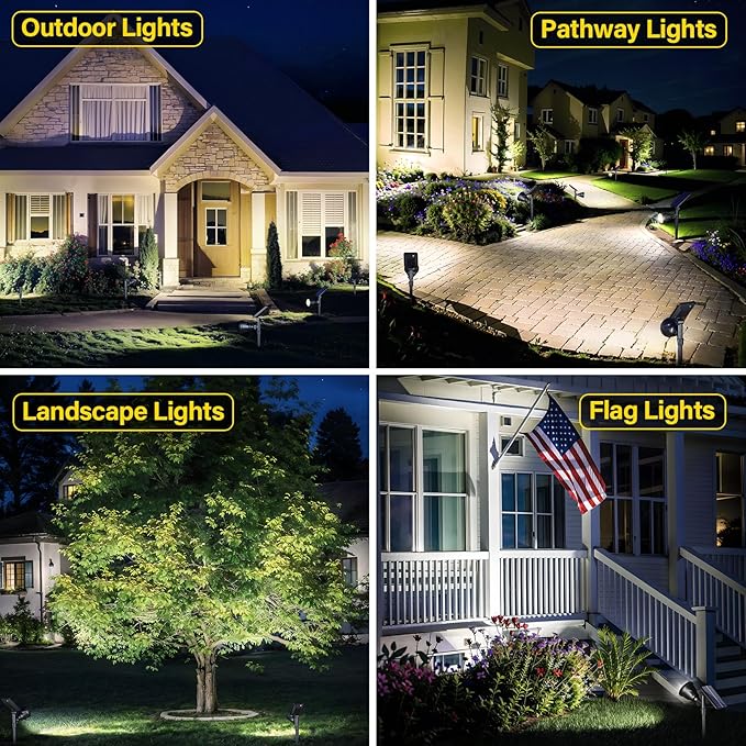 ROSHWEY Solar Outdoor Lights, Waterproof Solar Yard Lights 600LM Spot Light - Image 3