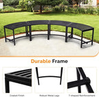 VINGLI Outdoor Metal Curved Bench, Weatherproof Fire Pit Bench Set of 4 - Image 5
