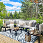 Sophia & William 6 Pieces Patio Furniture Set, Outdoor Metal Sectional Sofa by SophiaWilliam