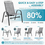 Outdoor Stackable Chairs Set of 6, Stacking Patio Chairs - Image 5