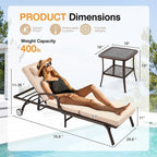HOMREST Wicker Chaise Lounge Set of 2, Pool Lounge Chair - Image 2