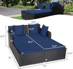 RELAX4LIFE Rattan Patio Outdoor Daybed, Wicker 2-Person Sunbed Loveseat - Image 3