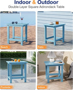 YEFU Outdoor Side Table for Patio: 16" HIPS Weather - Image 7