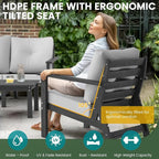 6-Piece HDPE Patio Furniture Set, Outdoor Sectional Sofa Set, All Weather - Image 4