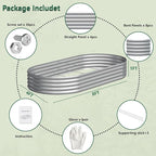 2PCS 8x4x1FT Galvanized Raised Garden Bed Kit, Vegetable Boxes-Oval Metal - Image 5