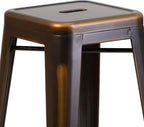 Flash Furniture Kai Commercial Grade 4 Pack 30" High Backless Distressed Copper - Image 7