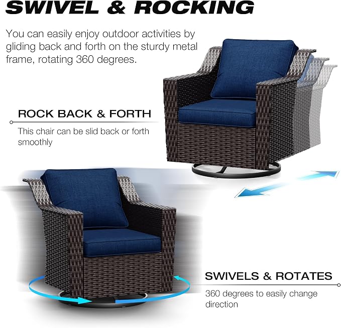 Joyside Wicker Patio Furniture Sets, 3 Pieces Upgraded Large Size Outdoor - Image 3