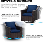 Joyside Wicker Patio Furniture Sets, 3 Pieces Upgraded Large Size Outdoor - Image 3