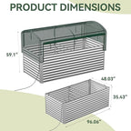 8x4x3 ft Tall Galvanized Raised Garden Bed - Image 4