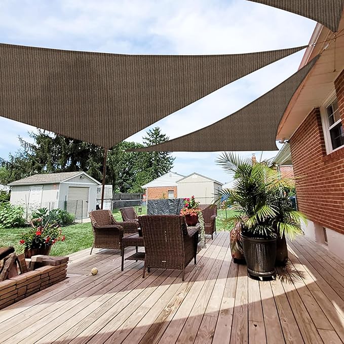 Patio Paradise 4' x 4' x 4' Sun Shade Sail Triangle Canopy Shade Cloth Fabric by Patio