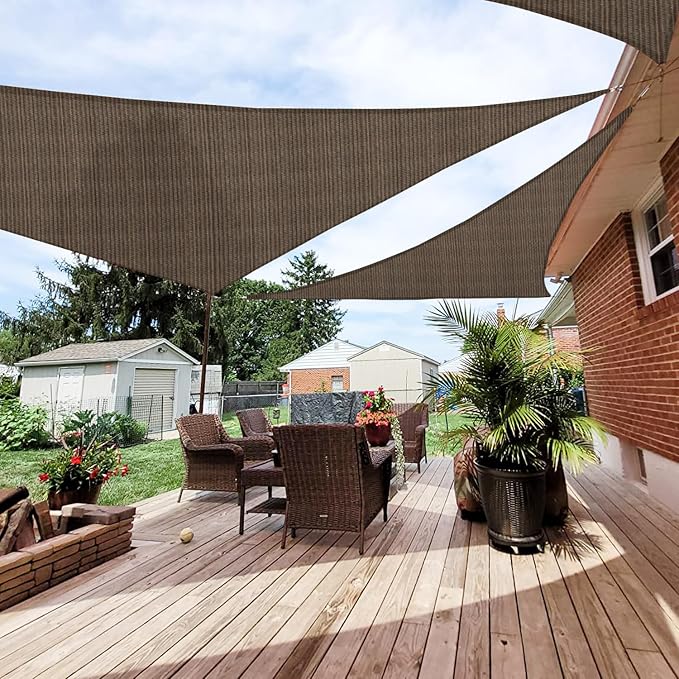 Patio Paradise 26' x 26' x 26' Sun Shade Sail Triangle Canopy Shade Cloth by Patio
