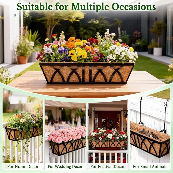 Halatool 2 Pack 36 Inch Window Box Liners Trough Coco Fiber Replacement Liner - Image 9