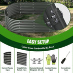 A ANLEOLIFE 7-Set 8X4X2 ft Galvanized Raised Garden Bed Kit, Oval Metal Deep - Image 7