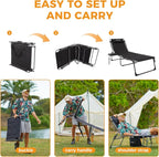 KingCamp Oversize Lounge Chair Outdoor, Extra Large Padded Folding 5 Positions - Image 8