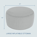 LVTXIII Indoor/Outdoor Extra Large Inflatable Ottoman Pouf D31 x H14 Inch - Image 3
