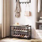 HOOBRO Shoe Bench, 3-Tier Shoe Rack, Industrial Shoe Organizer Storage Bench - Image 2