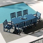 9-Piece Outdoor Dining Set for 8, 75.2'' HDPE Table - Image 7