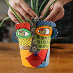 Abstract Face Planters Pots Head, Unique Head Planter - Image 2