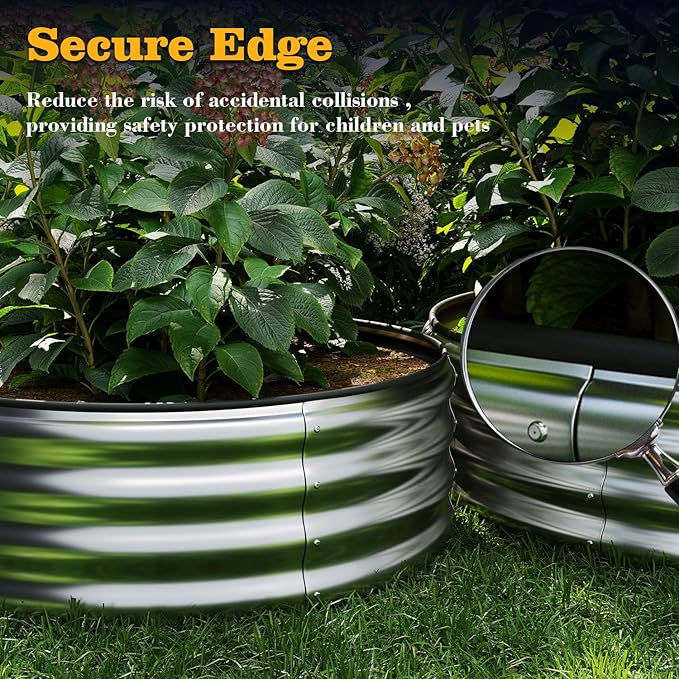 Galvanized Metal Round Raised Garden Bed Outdoor - Image 5