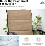 MFSTUDIO Outdoor Bar Stools Set of 4, Swivel Bar Height Patio Chairs Outdoor - Image 3